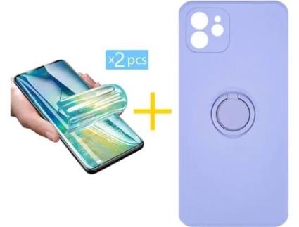 Capa + 2 Películas para iPhone 12 Mini SKYHE Roxo Lilás