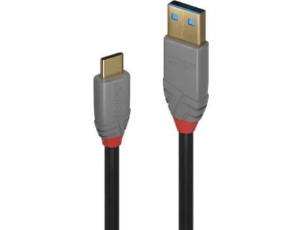 Cabo de Dados LINDY (USB-C - USB A - 1 m - Preto)