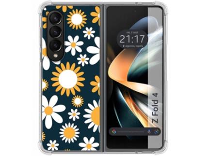 Capa para Samsung Galaxy Z Fold4 5G TUMUNDOSMARTPHONE Desenhos Anti Golpes Flores 08 Multicor