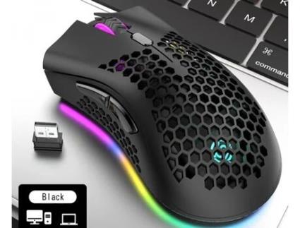 Viper Bm600 Leve Buraco Oco Carregando Jogo De Mouse Sem Fio Brilhante Rgb Computador Preto