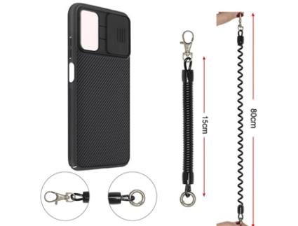 Capa Xiaomi Poco M3 ANTIIMPACTO Camshield com Cordão Anti-roubo Preto