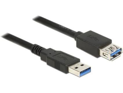 Cabo USB DELOCK USB A/USB A 1.5 m Macho/Fêmea Preto