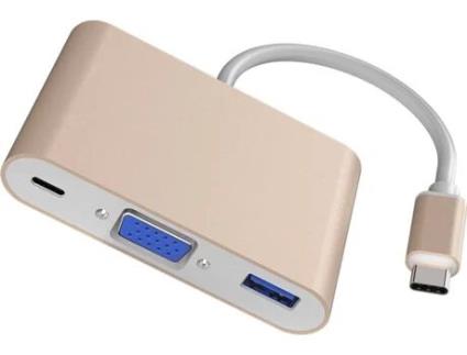 Adaptador HOWEI HW-TC35 (Type-c - Vga - 3 em 1)