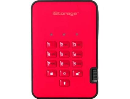 Disco HDD externo ISTORAGE diskAshur 2 Vermelho 2 TB (Vermelho - 2 TB - USB 3.1)