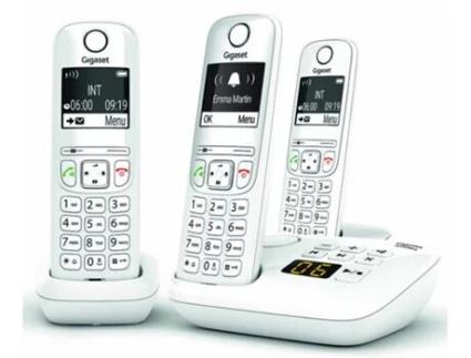 Telefone Fixo GIGASETAS690A Branco Trio Dect