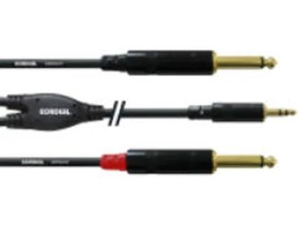 Cabo de Áudio CORDIAL (Jack 6.3mm - Jack 3.5mm - 1.5 m - Preto)