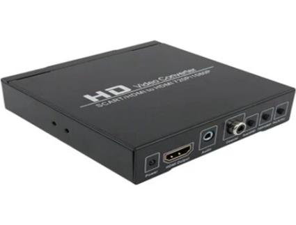 Conversor de Vídeo HOWEI HW1802 (Scart - Hdmi - Preto)