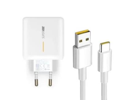 Kit Carregador 65W Fast Charge 4A Vooc 2.0 + Cabo Fast Charger Type C para Oppo A16