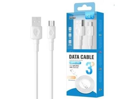 Cabo De Dados Usb 2.0 M Para Micro-Usb M Iser Sk1007 3M (Branco)