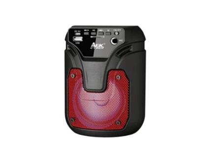 Coluna Wireless Portátil Com Luz Led, 5V,Grelha Em Vermelho S-10302 Aek Cyber (Preto)