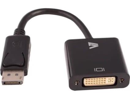 Adaptador de Interface V7 CBLDPDVI-1E 1x 20-pin DisplayPort 1x (24+5)-pin DVI Preto