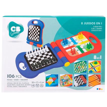 Cb 8 In 1 24x17x3 Cm Board Game Colorido