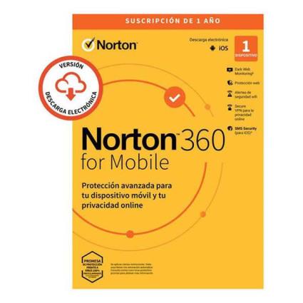 Norton 360 Mobile 3 Devices 1 Year Antivirus Transparente