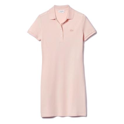 Lacoste Stretch Cotton Pique Short Dress Rosa 40 Mulher