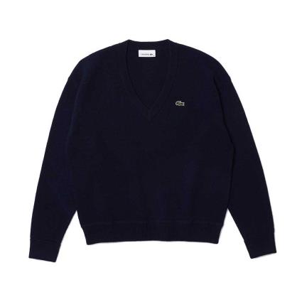 Lacoste Af9554 V Neck Sweater Azul 34 Mulher