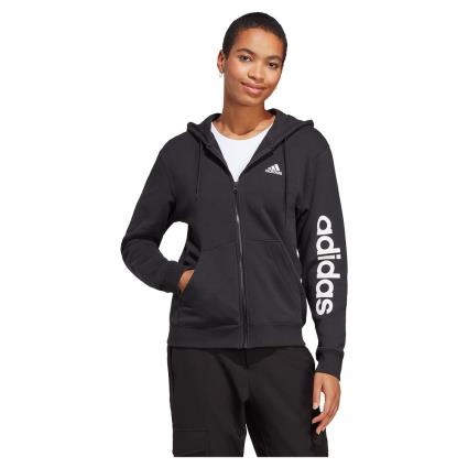 Adidas Lin Ft Full Zip Sweatshirt Preto L Mulher