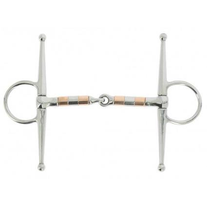 Feeling Stainless Steel Full Cheek Snaffle With Roller Prateado 115 mm