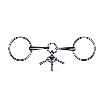 Feeling Stainless Steel Snaffle With Toy Prateado 135 mm