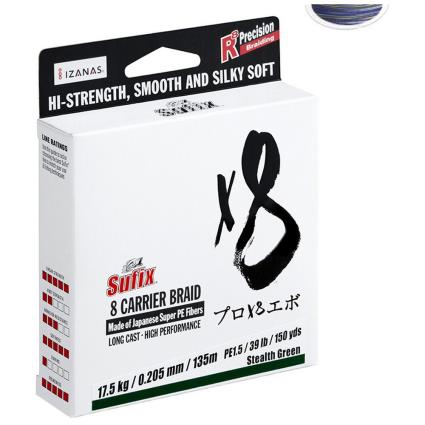 Sufix X8 450 M Braided Line Transparente 0.235 mm