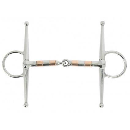 Feeling Stainless Steel Full Cheek Snaffle With Roller Prateado 125 mm