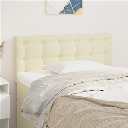 vidaXL Cabeceira de cama couro artificial 90x5x78/88 cm creme