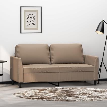 vidaXL Sofá de 2 lugares 140 cm couro artificial cor cappuccino