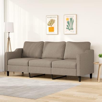 vidaXL Sofá de 3 lugares tecido 210 cm cinzento-acastanhado