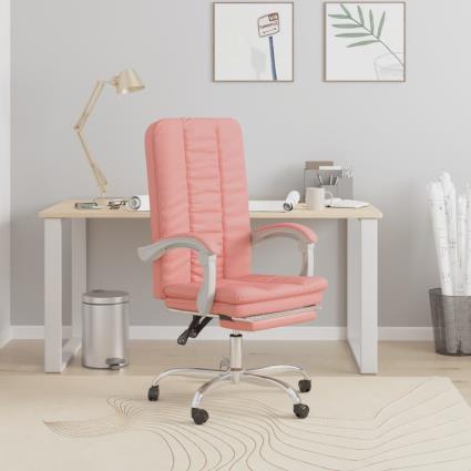 vidaXL Cadeira de escritório reclinável couro artificial rosa