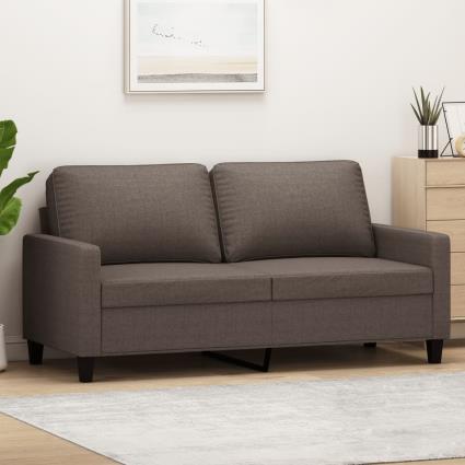 vidaXL Sofá de 2 lugares tecido 140 cm cinzento-acastanhado