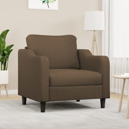 vidaXL Poltrona 60 cm tecido castanho
