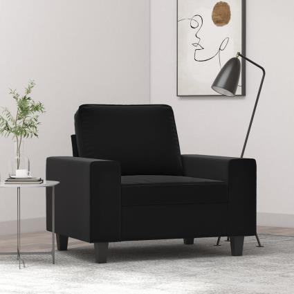 vidaXL Poltrona 60 cm tecido de microfibra preto
