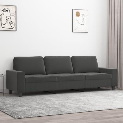 vidaXL Sofá de 3 lugares 210 cm tecido de microfibra cinzento-escuro