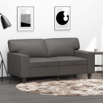 vidaXL Sofá de 2 lugares 120 cm couro artificial cinza