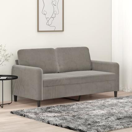 vidaXL Sofá de 2 lugares 140 cm veludo cinza-claro