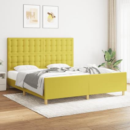 vidaXL Estrutura de cama tecido verde 180x200 cm