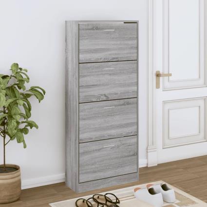 vidaXL Sapateira 63x24x147 cm derivados de madeira cinzento sonoma