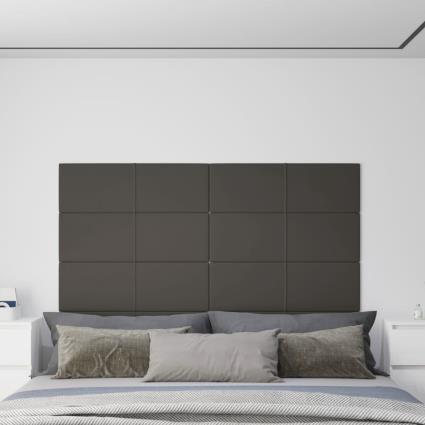 vidaXL Painel de parede 12 pcs 90x30 cm veludo 3,24 m² cinza-escuro