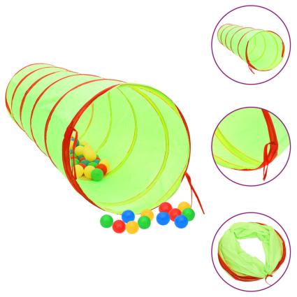 vidaXL Túnel de brincar infantil 175 cm poliéster verde