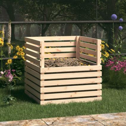 vidaXL Caixote de compostagem 80x80x78 cm madeira de pinho maciça