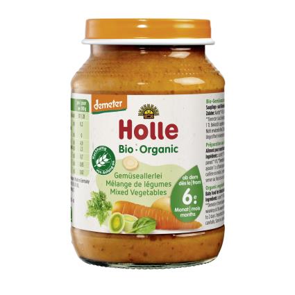 Boião Puré Biológico de Legumes +6M Holle 190 gr