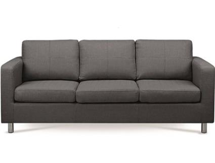 Sofá 3 Lugares com Almofadas  Haia Cinzento Escuro