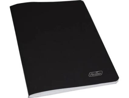 Caderno Agrafado, A5, 80 Folhas, Liso, Preto