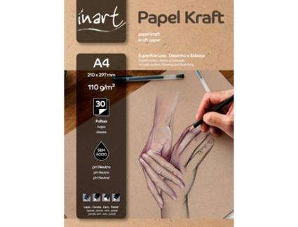 Bloco Papel Kraft, A4, 110 g/m2, 30 Folhas