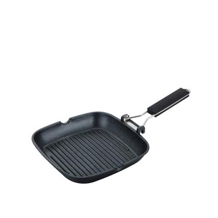 Grelhador Antiaderente com Pega Rebatível Troia 24CM