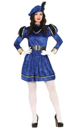 Fato de página real azul de Natal para mulher