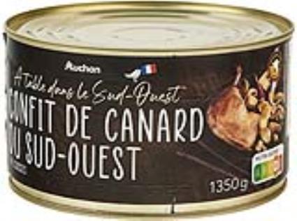 Confit De Pato Auchan Gourmet Gourmet 4/5 Uni 1350(745)g