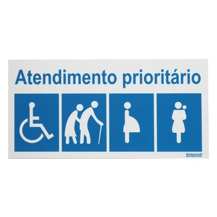 Sinal de Informação Atendimento Prioritário PVC Opaco