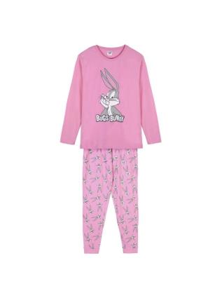 Pijama comprido de mulher com estampado rosa XS