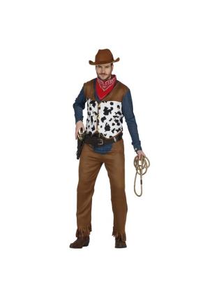 Fato de cowboy clássico com colete para homem multicor M