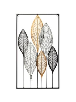 Quadro de decoração - Folhas de metal - preto 65